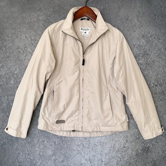 Columbia Tan Lightweight Lined Full-Zip Jacket, Size M, Style WL3008 - Picture 1 of 3